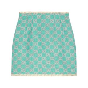 🆕 GUCCI Monogram Macro GG Tweed Miniskirt Size 2